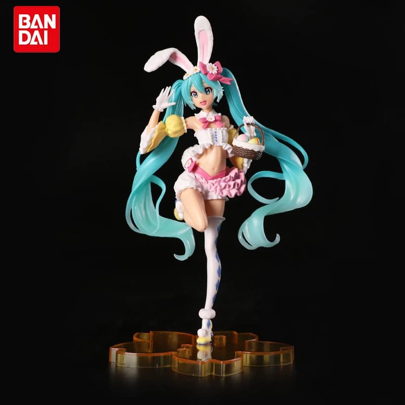 23 CM Hatsune Miku Anime Figure Kawaii Pvc Pattern Doll Action Figurels Rabbit ears Collect ornaments Christmas toys gifts