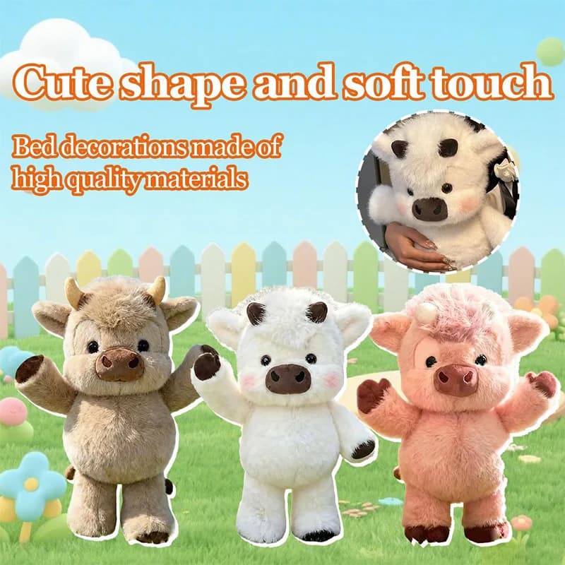 Peluche di Vitello West Highland da 45 cm, Simpatico Giocattolo Creativo a Forma di Cartone Animato, Morbido Animale di Peluche, Bambola per Calmare i Bambini, Ciondolo Regalo per Bambini