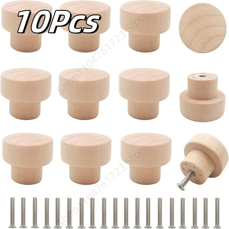10 pezzi maniglia per armadio in legno maniglia per porta da cucina in legno massello comò manopole per guardaroba armadio cassetto tirare maniglie per mobili
