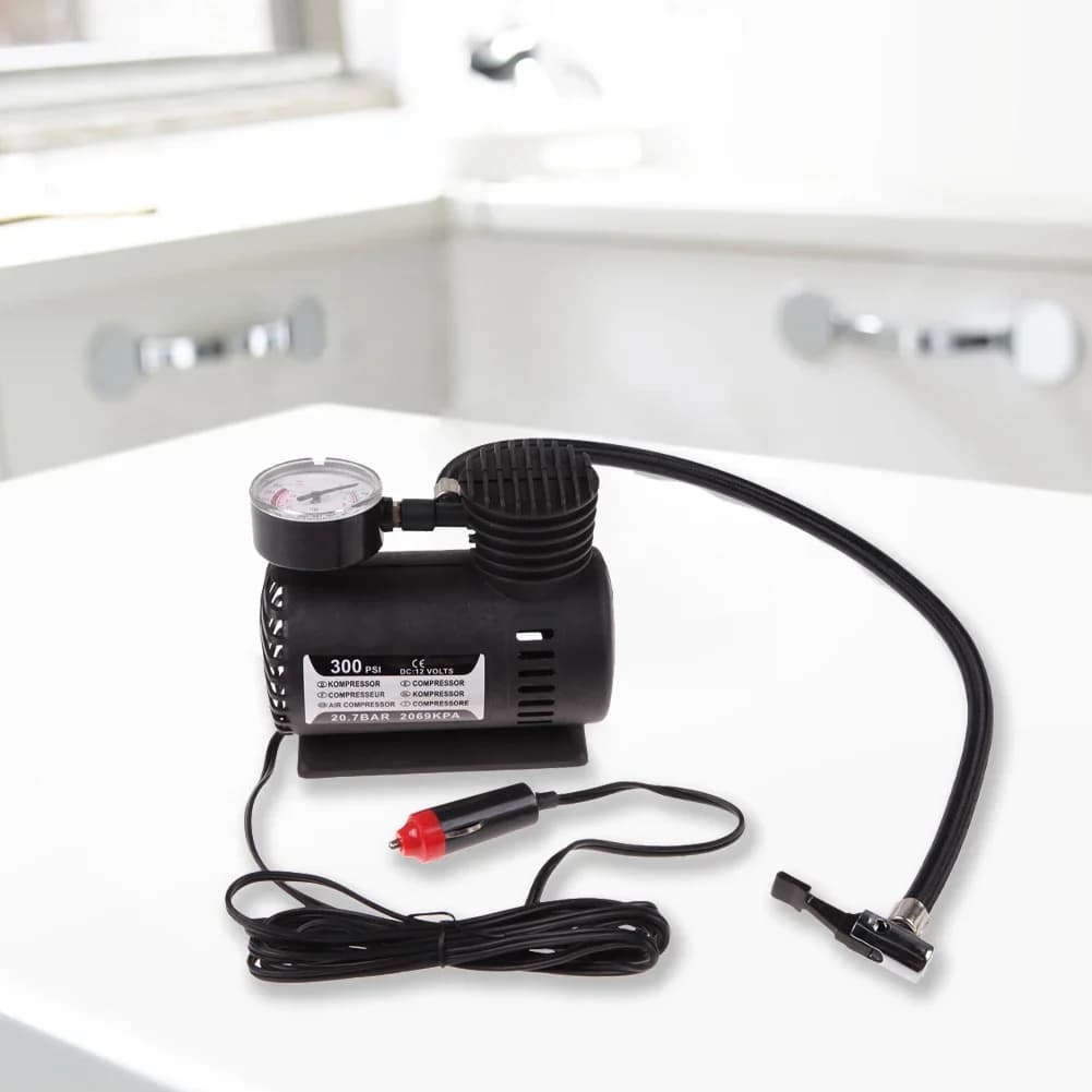 Compressore d'aria portatile 12V con manometro Pompa per pneumatici intelligente Gonfiatore elettrico per pneumatici per auto moto bicicletta