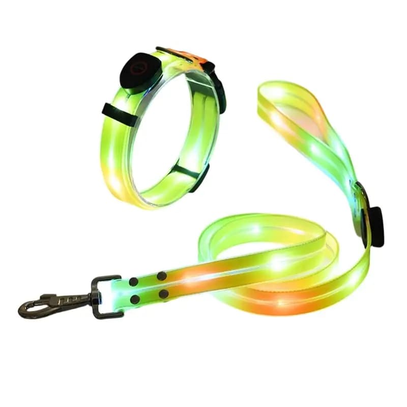 ABFI Guinzaglio per cani impermeabile a LED che si illumina al buio, ricaricabile tramite USB, attrezzatura di sicurezza per passeggiate notturne per cani di taglia media e grande