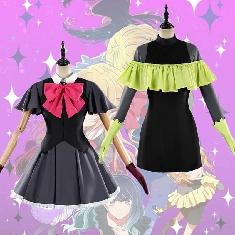 ANIMECC Hoshino Rubi Mem Cosplay Costume with Wig Anime Oshi No Ko Season 3 Palcoscenic costume Halloween party dresses for Women