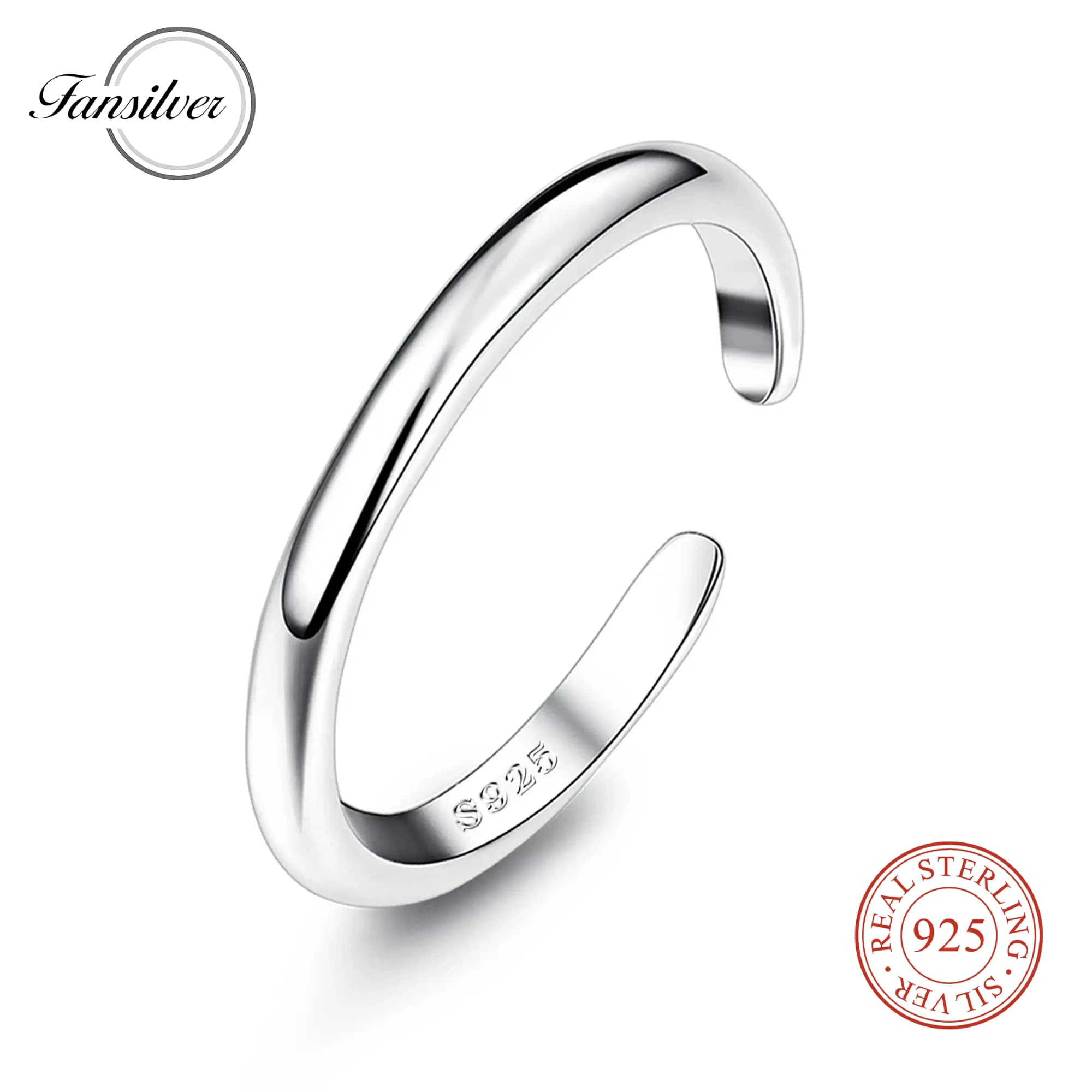 Fansilver S925 Sterling Silver Toe Rings for Women Adjustable White Gold Plated Flower Cz Snake Twist Opal Band Rings Jewelry