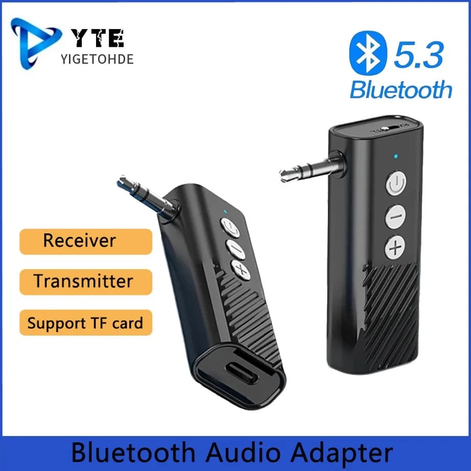 Muslimb 3 IN 1 trasmettitore ricevitore Wirless Bluetooth 5.3 supporto trasmissione scheda TF con metallo da 3.5MM per cuffie TV auto