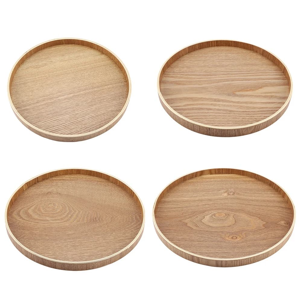 Vassoio da portata in legno piatto da tè frutta caramelle vassoio per alimenti decorazione per la casa stoviglie rotonde insalata piatto da Dessert accessori da cucina