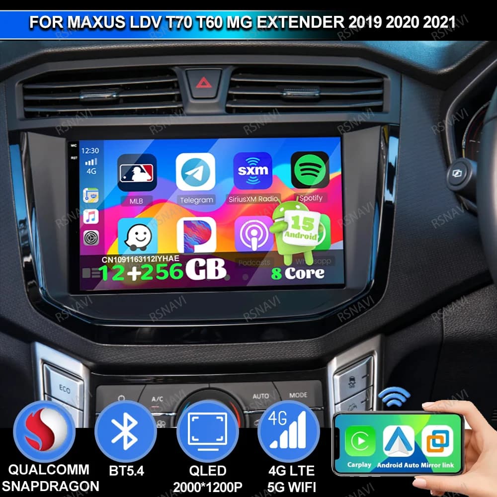 Autoradio Android 15 Per Maxus LDV T70 T60 MG Extender 2019 - 2021 Tesla Modello Y Accessori 2025 RDS Auto Batteria di Avviamento 4G LTE