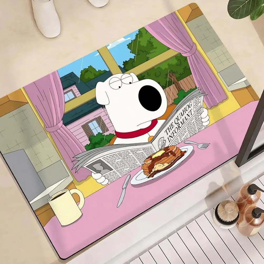 Tappetino F-Family Guy Anime Antiscivolo ad Asciugatura Rapida in Diatomite per Bagno, Cucina e Ingresso