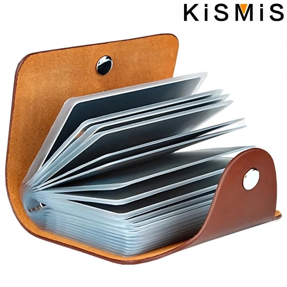 "Custodia per carte a 24 Slot in pelle PU-porta biglietti da visita e passaporto, 10.5x7.5x2cm, organizza 24 carte, ideale per uomini e donne