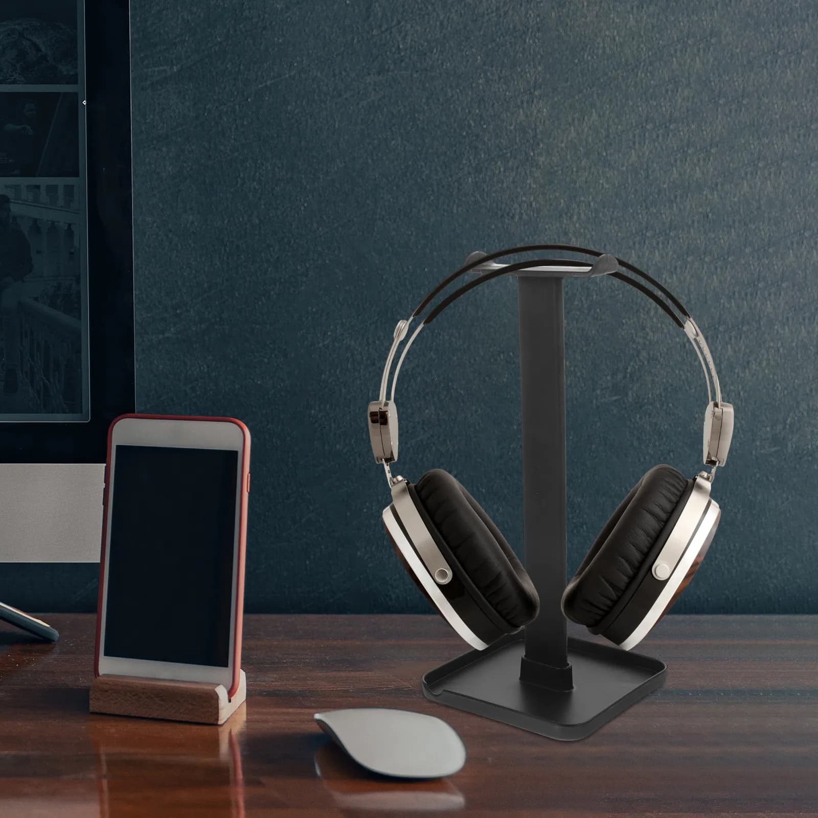 Supporto per cuffie con design staccabile in ABS, supporto universale da scrivania per cuffie, espositore per auricolari, soluzione di archiviazione da tavolo