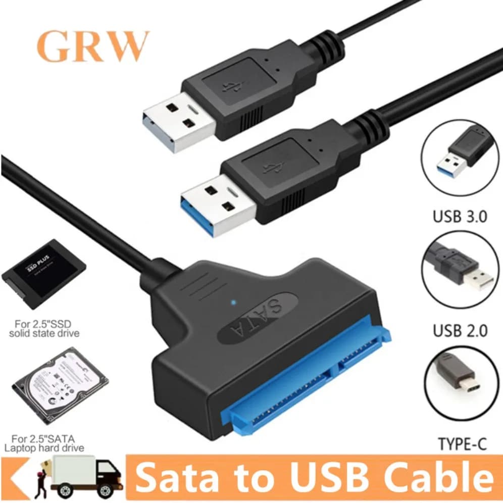 Cavo adattatore da SATA a USB 3.0 Supporto disco rigido SSD HDD esterno da 2,5 pollici USB 3.0 2.0 SATA Cavo Sata III a 22 pin da 6 Gbps