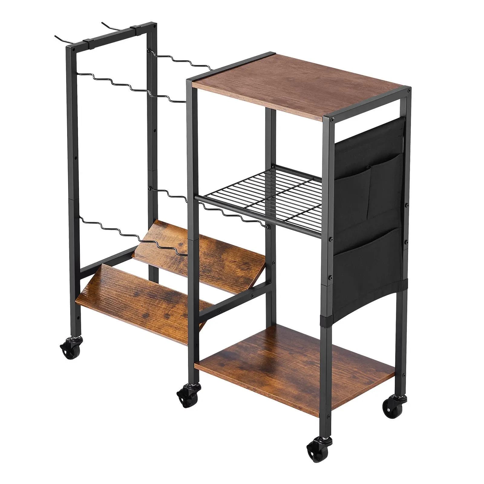 Organizer for fishing cart with fishing rod 12 poles with garage wheels