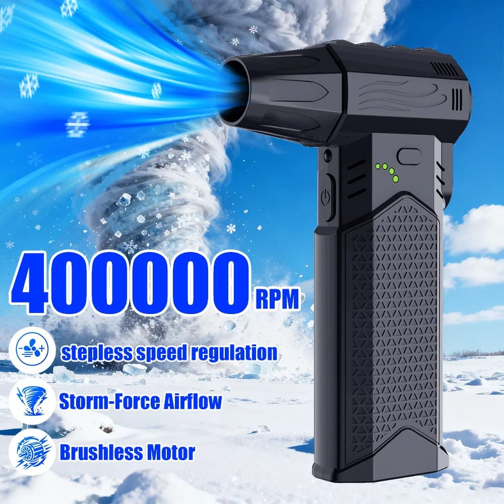 Ventilatore a turbina per auto, soffiatore elettrico, aspiratore e soffiante 2 in 1, strumento per la rimozione della neve, aspirapolvere con motore brushless.