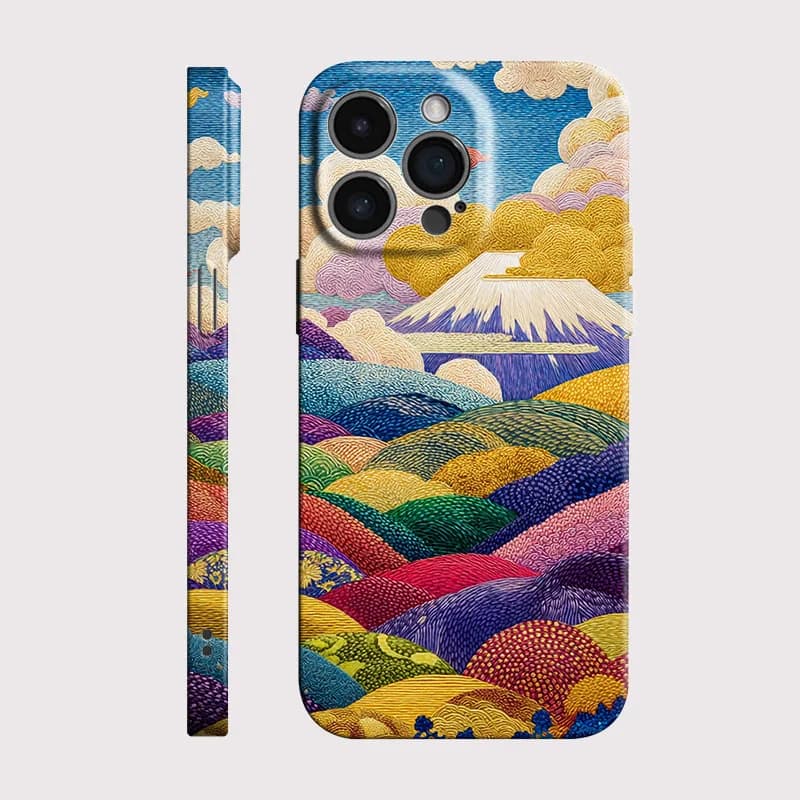 Custodia Protettiva Rigida in PC con Paesaggio Colorato per iPhone 17 16 15 14 13 12 11 Pro Max Air 16e 7 8 Plus XS Max X XR