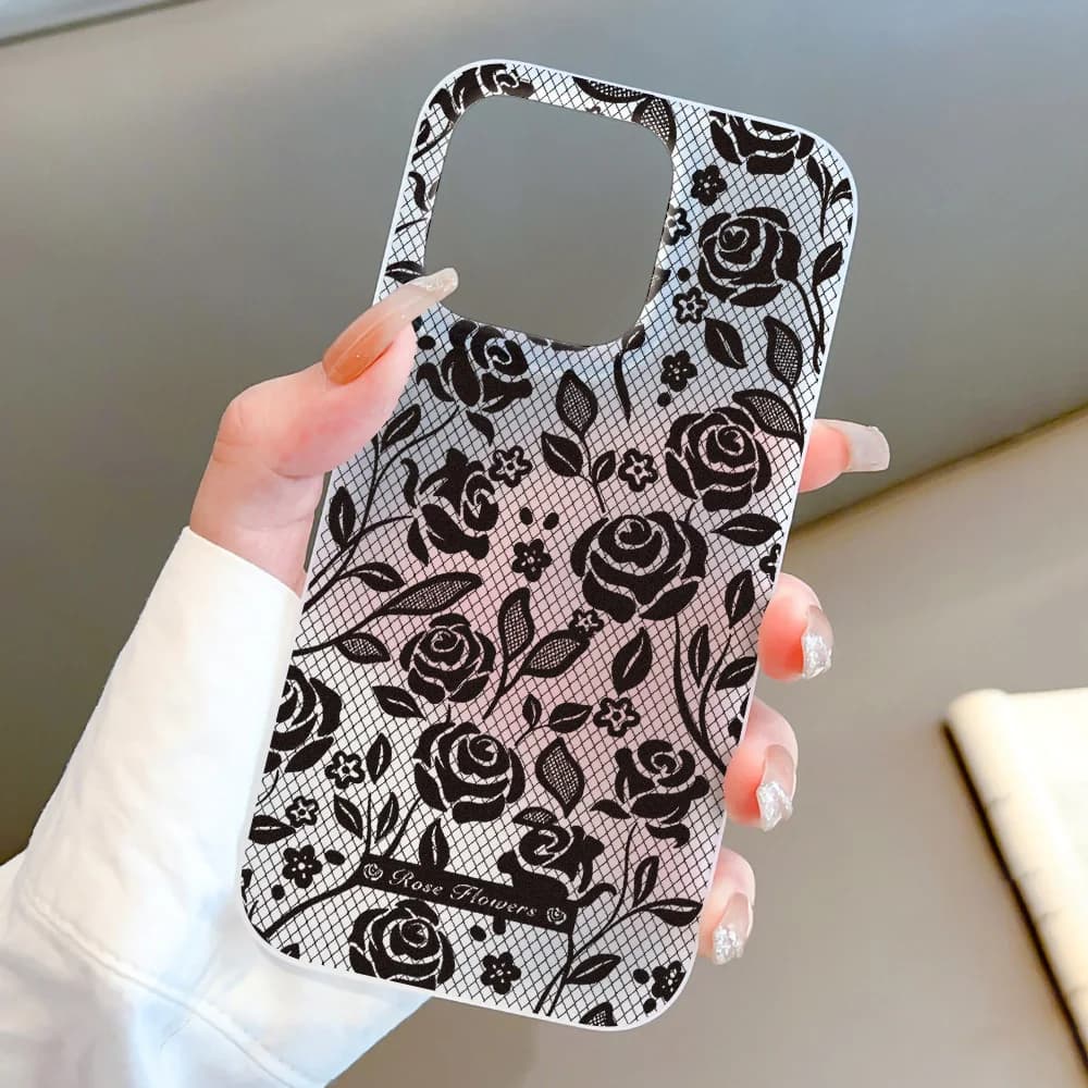 Rose Phone Case Silicone For iPhone 18 Pro Max 17 17 Pro Max 16 15 13 14 12 11 13Mini Air 16 Plus Frosted Cover Funda Shockproof
