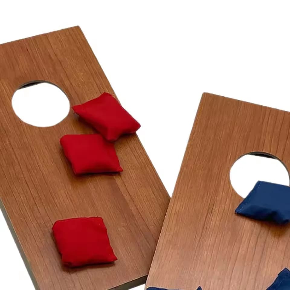 Set da 2 Pezzi per Cornhole, Gioco da Esterno, Mini Cornhole da Tavolo Portatile, Set di Tavole in Legno per Cornhole con 8 Sacchetti, Regalo