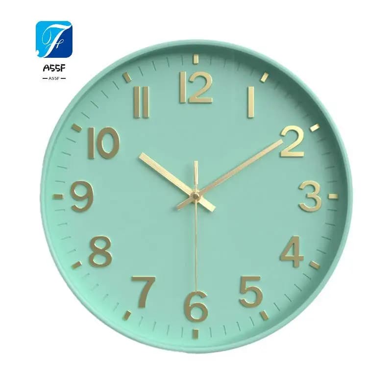 A55F-Silent Modern Clock For Wall, 3D Numbers Wall Clock For Kitchen Bedroom Living Room Office Classroom Decor