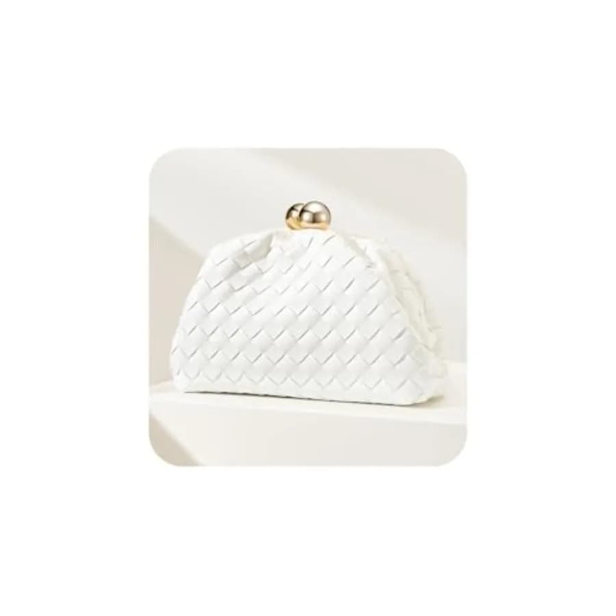 CHUNLI Borse Clutch Eleganti Intrecciate per Donne, Pochette da Sera per Matrimoni e Occasioni Formali, Borse a Tracolla a Forma di Raviolo per Donne