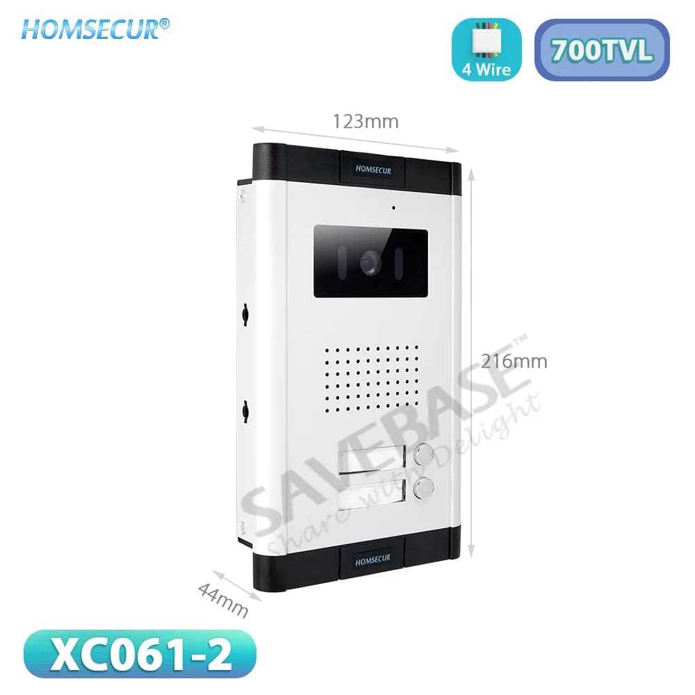 Campanello esterno Telecamera da incasso XC061-2 700TVL per videocitofono Citofono 4 fili 2 appartamenti/appartamenti Sicurezza domestica