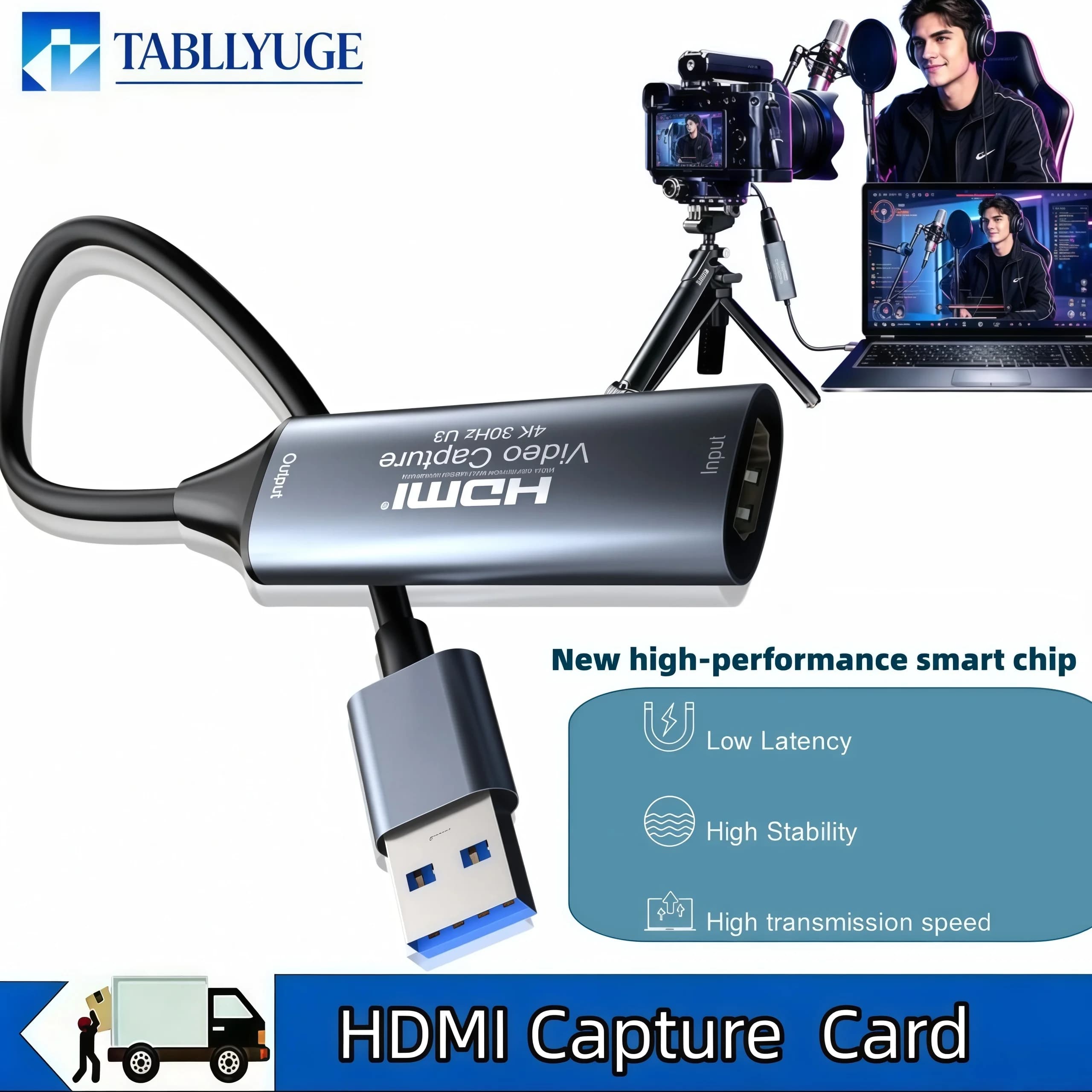 USB-C 2.0/3.0 HDMI Video Capture Card Supports 4K1080 HDMI to Type-C Video Capture Suitable for PC Android and Windows Systems