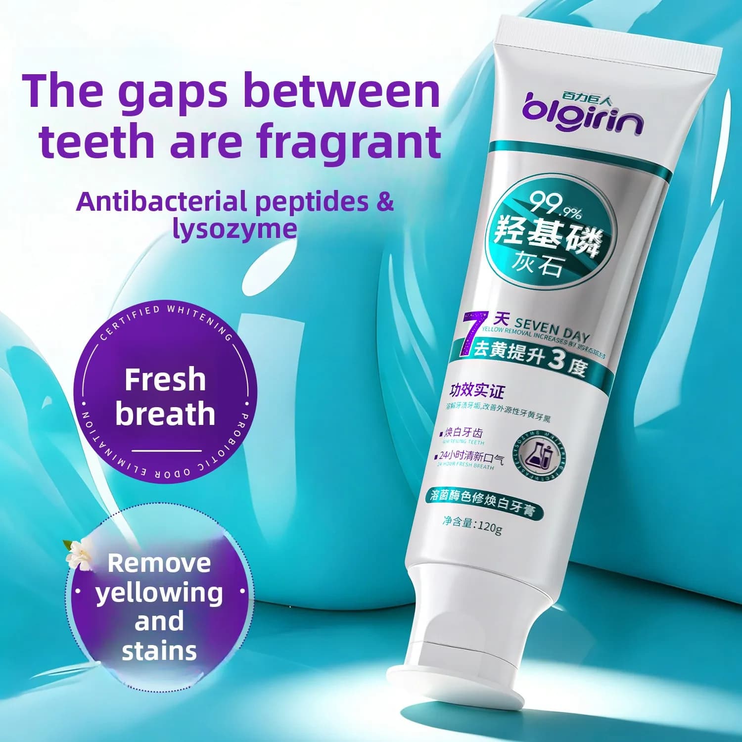Fresh Breath Toothpaste Youth Anti cavity Teeth Lysozyme Color Whitening Toothpaste Removing Yellow Tooth Stains