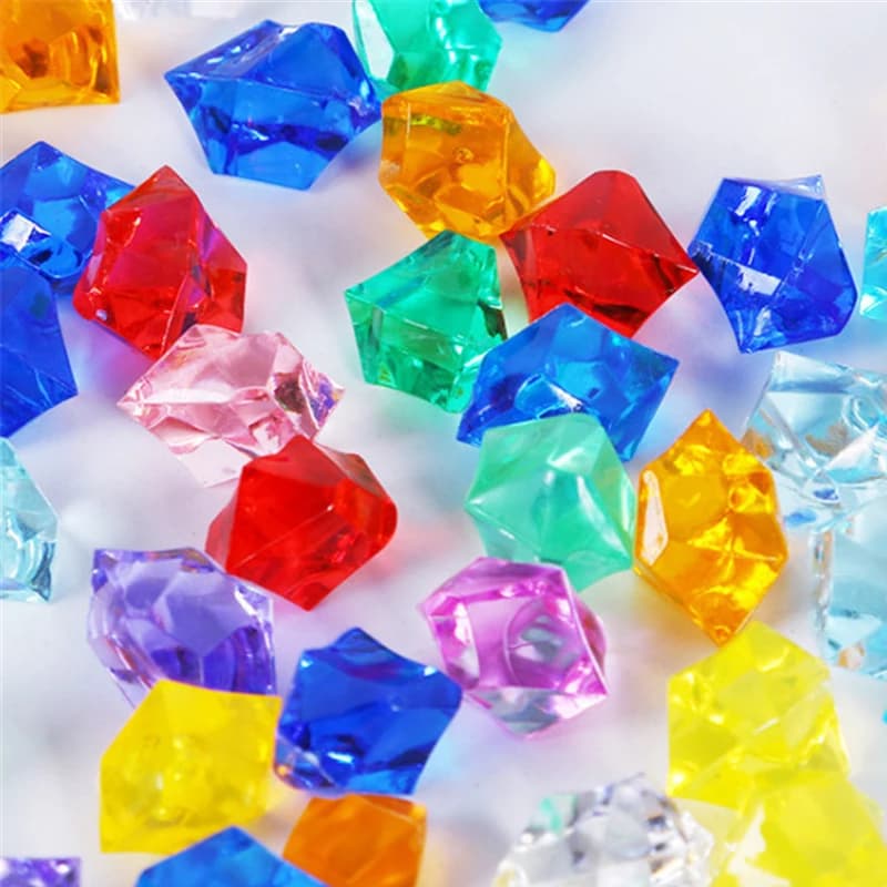 50 Pezzi 14*11mm Pedine Trasparenti in Acrilico a Forma di Diamante Irregolare, Pezzi da Gioco per Giochi da Tavolo, Accessori, 22 Colori (Nessuno)