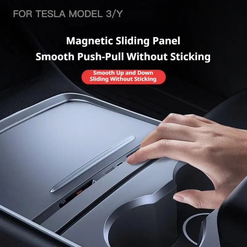 4 Port Retractable Fast Charging USB Hub For Tesla Model 3 Highland 2024 2026 Model Y Juniper 2026Center Console Docking Station