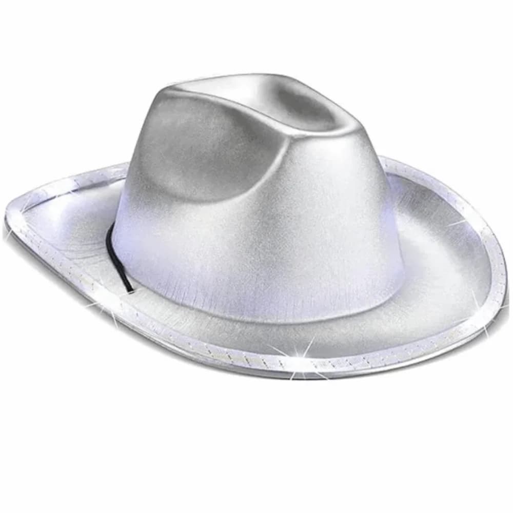 Durable EVA Space Cowgirl Hat Composite Shiny Light Up Cowgirl Hat Comfortable LED Cowboy Hat Dress-Up