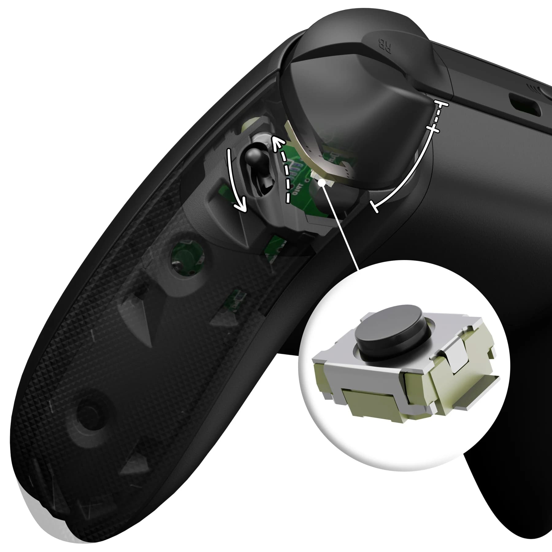 Passa alla versione Clicky Kit Clicky di ricambio fai-da-te per Controller Wireless Xbox Core, impugnature laterali Flexor Trigger Stopper