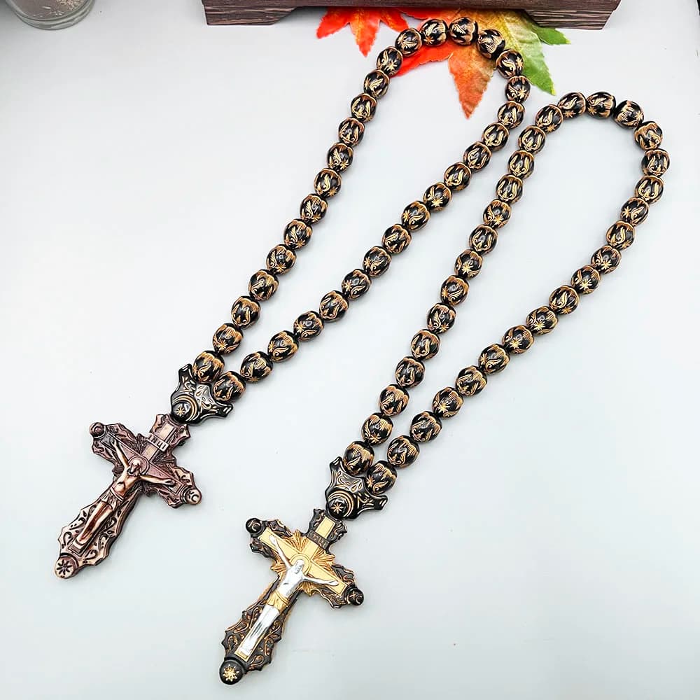 GS224 New Cross Car pendenti Jesus Christ 3D Resin Star Fine Black Gold Palace Wing Beads decorazione ornamento di credenza religiosa