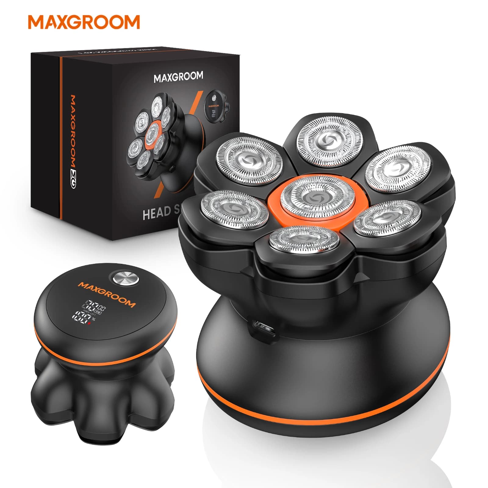 MAXGROOM 7D Head Razor for Men Hot IXP6 Waterproof USB Rechargeable Electric Haircuts Barbary Blade Floating Magnetic Razor