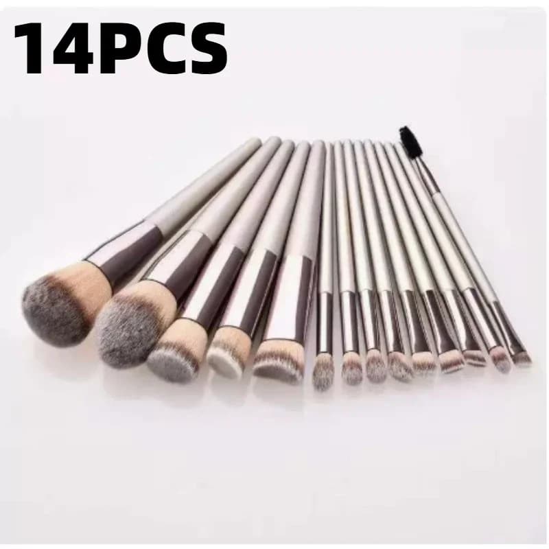 14 champagne gold makeup brush set, including foundation brush, loose powder brush, blush brush, concealer brush, eyeshadow brush, full set of professional makeup brushes, new fashion sethit product