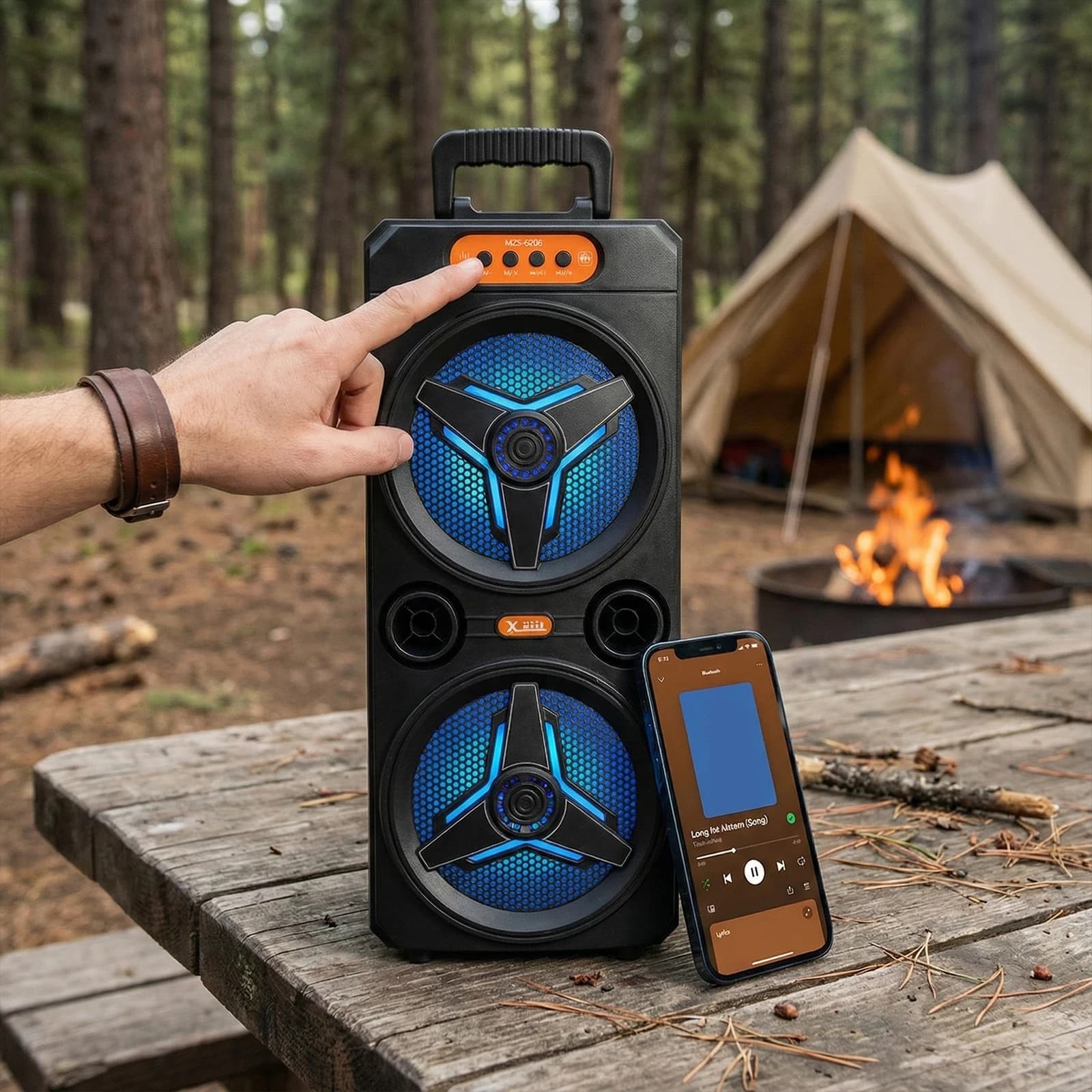 Altoparlante Wireless con Microfono Senza Fili, Macchina per Karaoke con Supporto TWS/AUX/USB/Scheda TF/Radio FM per Feste, Casa, Campeggio