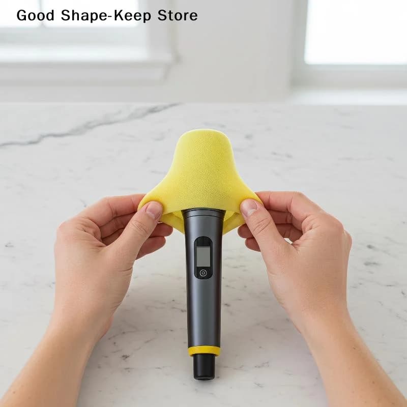 dailyEasy Clean Universal Rubber Microphone Anti-Roll Sleeve Breathable Windscreen Foam Bottom Cover for Vocal Recording