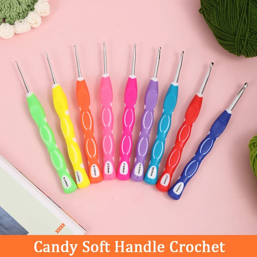 1 pz Uncinetti 2.0mm-6.0mm Filato Tessuto Ago Per Maglieria Ergonomico Impugnatura Morbida FAI DA TE Crochet Tessitura Strumento Artigianale per Principianti
