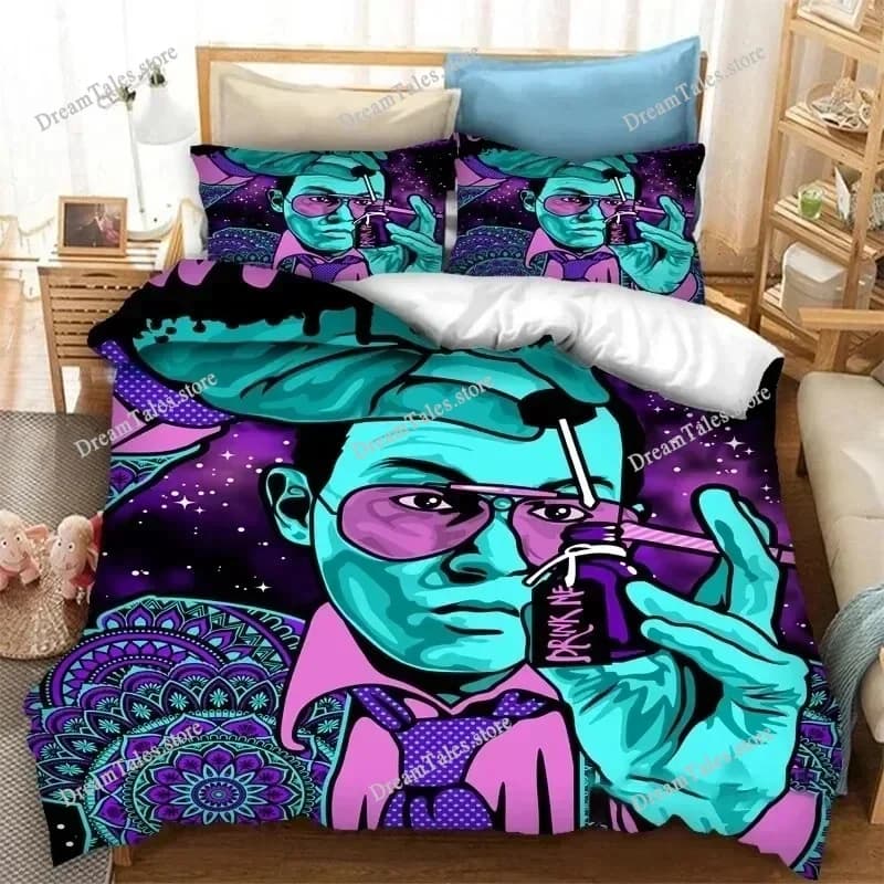 3D Print Fear and Loathing in Las Vegas Bedding Set Duvet Cover Bed Set Quilt Cover Pillowcase Comforter King Queen Size Adult
