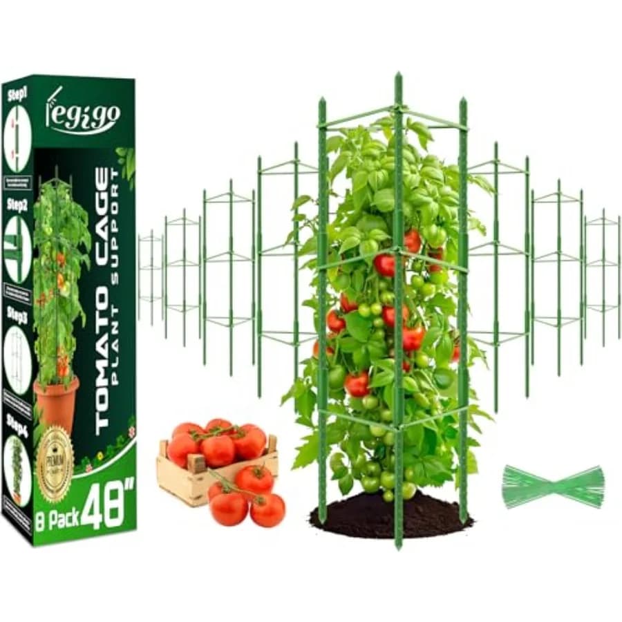 Gabbia per pomodori per supporto piante da giardino - Supporto per pomodori fino a 1,5 m, traliccio per piante in vaso, paletti per piante