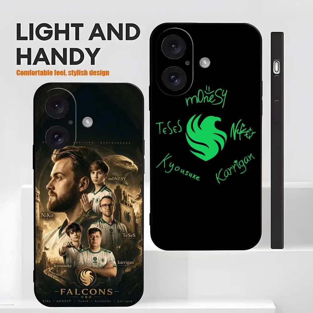 CS Game Falcons team Phone Case For iPhone 17 16 15 14 13 12 X XR XS 8 Plus Mini Pro Max Soft black Shockproof Cover