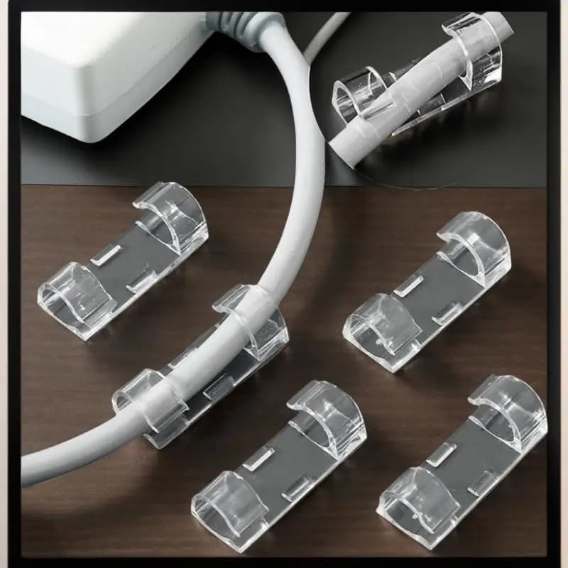 20/60/100 Pezzi Clip Autoadesivi per Cavi, Organizzatore di Cavi per Scrivania, Computer, TV, Gestione Cavi di Rete, Morsetto Fissaggio Linee