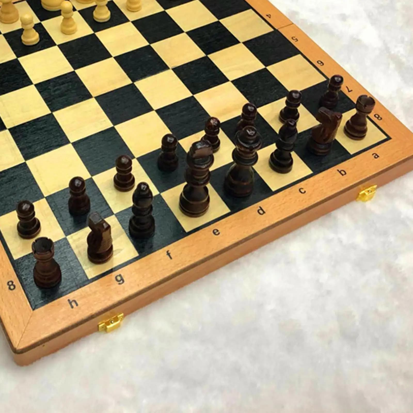 Set di Scacchi in Legno da 15 Pollici, Pieghevole e Portatile, Gioco da Tavolo da Viaggio