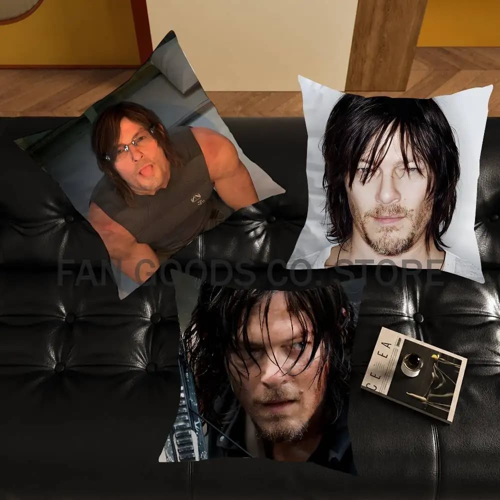 Federa per cuscino W-Walking Dead Daryl Dixon Norman, tessuto ultra morbido e delicato sulla pelle, comfort simile a nuvole e cerniera nascosta
