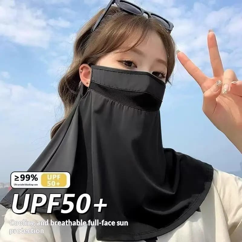 Ice Silk Sunscreen Neck Face Cover UV Protection Mask for Outdoor Summer Hiking and Daily Use