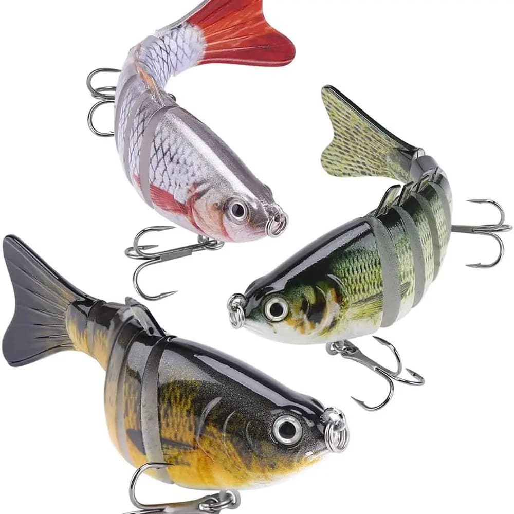 Esche da pesca multi-specie in 3 pezzi: Swimbait Poppers snodabili realistici, Spinnerbaits, Crankbaits per acqua dolce e salata