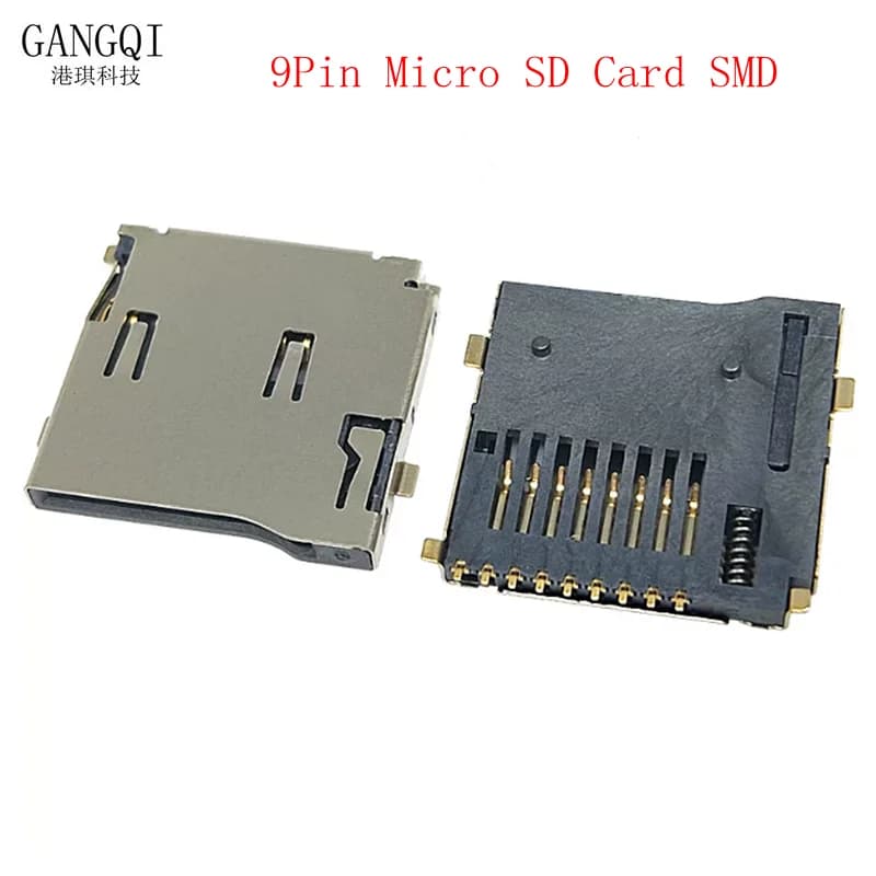 10PCS 9Pin Micro SD Card SMD Self Elastic TF Card Slot Reader Clip Push Suitable for Mobile Phones Tablets Vehicle Navigation