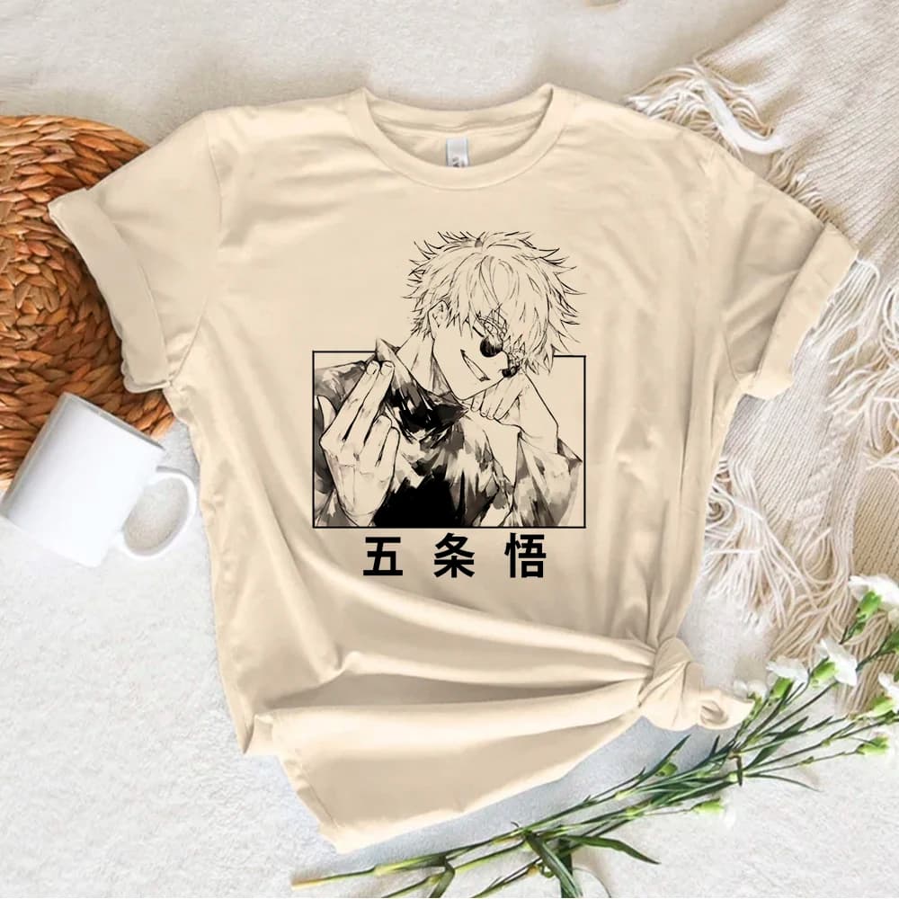 Gojo Anime t shirt donna Y2K graphic streetwear top girl Japanese anime streetwear clothes
