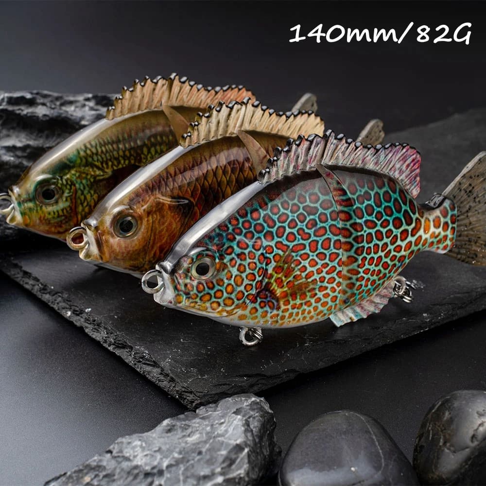 Sospensione Fishing Lure 140mm 82G Multi-sezione Bionic hard bait 2 sezioni Wobbler Swimbait Bass Pike Tackle