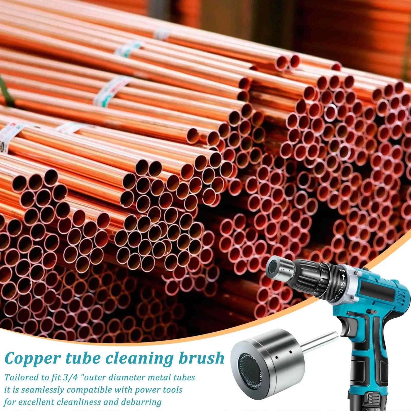 Metal tube cleaning brush, smart design cleaning tool, metal pipe cleaning brush for copper cleaning and preparation