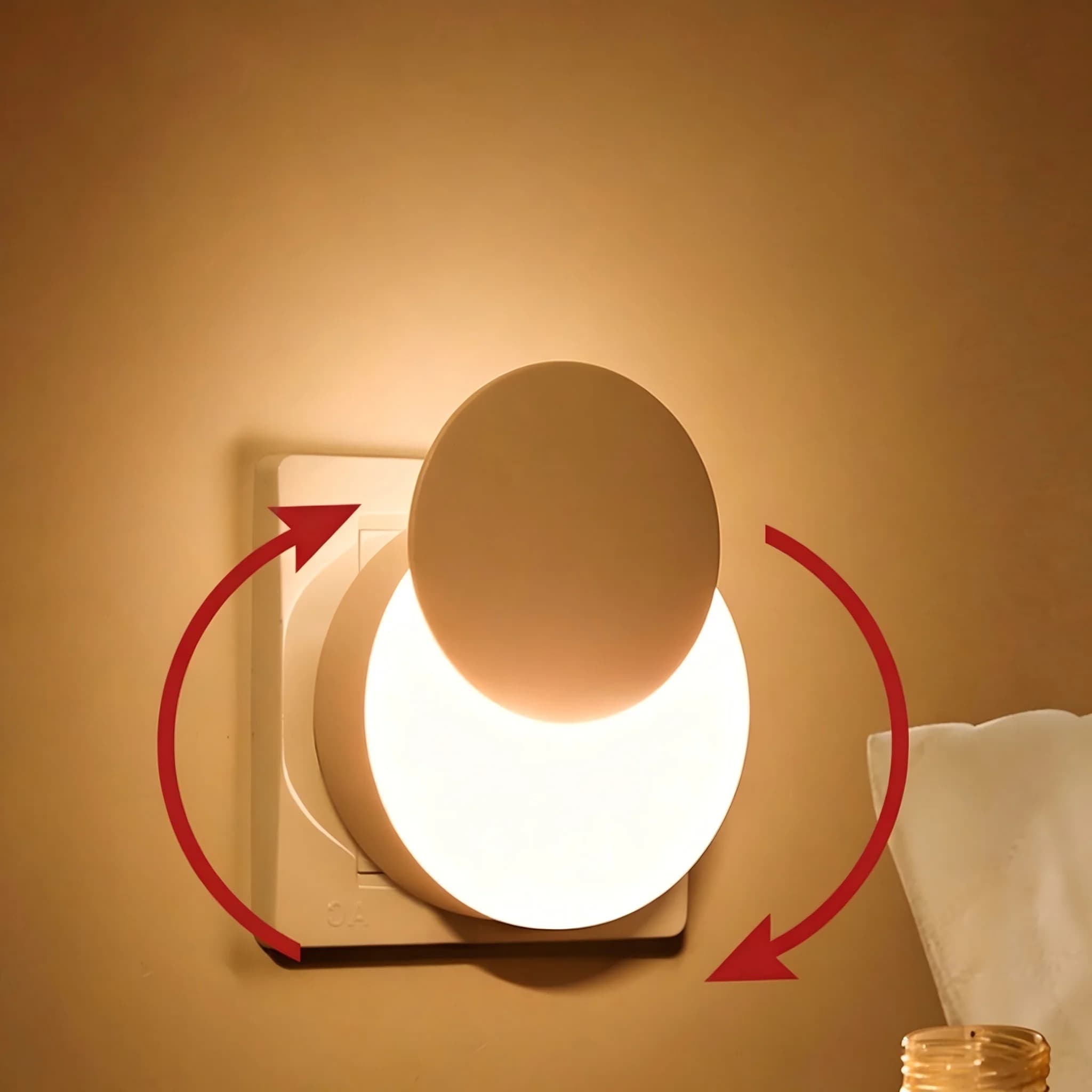 1/2pcs 3000K Warm White Night Light Motion Sensor Dusk to Dawn Sensor 7 Levels Brightness 100LM Night Light for Room Stairway