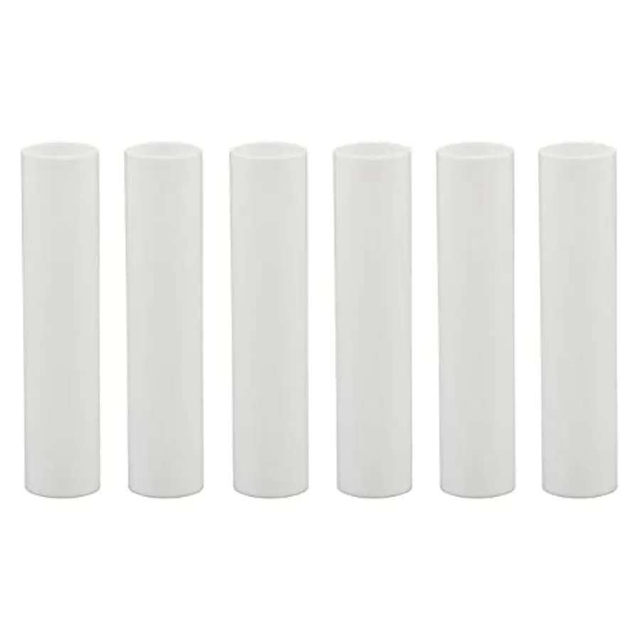 ® 1751 - Set 6, Tall White Plastic Candle Covers Sleeves Chandelier Socket Covers ~Candelabra Base