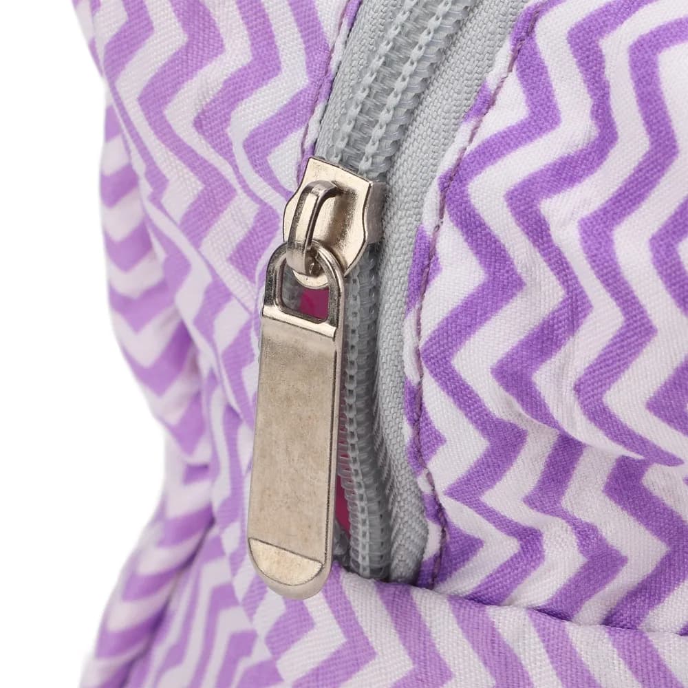 Striped Pattern Yarn Storage Bag Purple Multi-Compartment Knitting Bag Organizer Crochet Hook Case For Knitting Enthusiasts