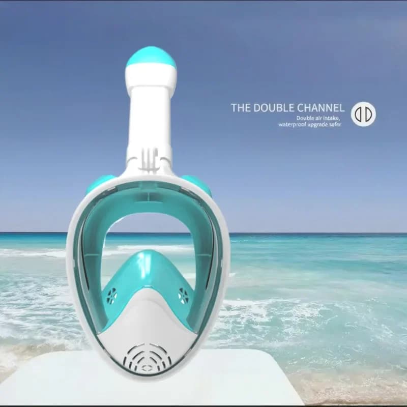 Maschera Subacquea Integrale con Supporto per Fotocamera Rimovibile Panoramica 180° ° Visore Antiappannamento e Antinfiltrazione